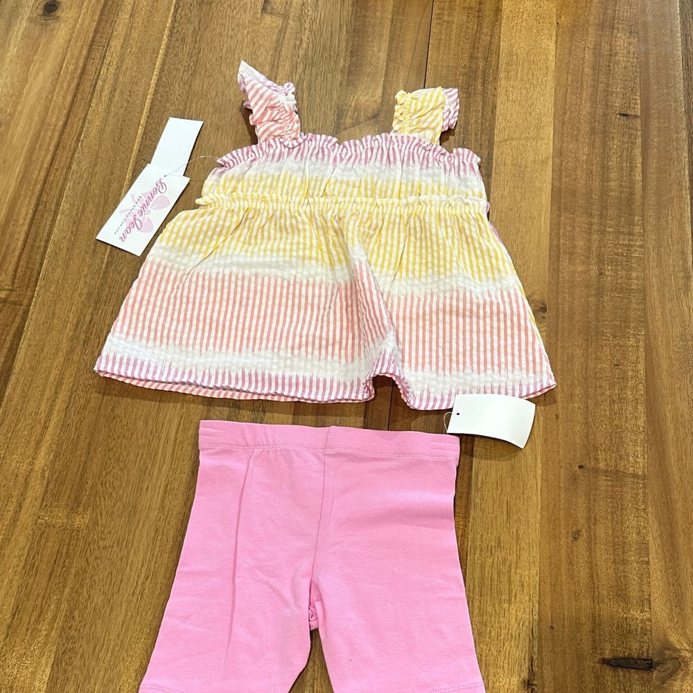 Bonnie Jean Pink and Yellow Butterfly Toddler Outfit - Picture 5 of 7